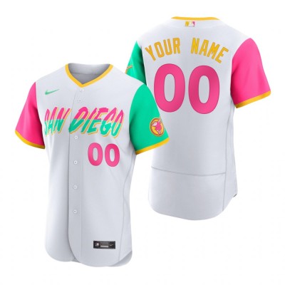 San Diego Padres Custom 2022 City Connect Men's Nike Authentic Jersey White